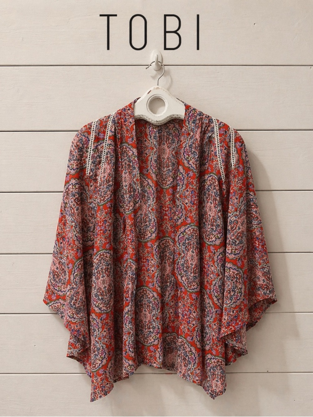 TOBI • Boho Printed Kimono Blouse • Size M